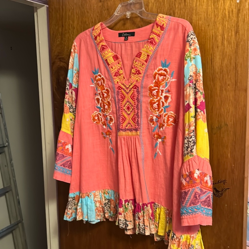 Calessa Embroidered Top- size 3X